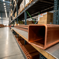 Труба медная профильная квадратная ДКВНТ 10x10x2,5 мм МНЖ5-1 ТУ 48-21-295-82